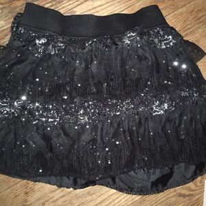 Justice Black Sparkly Ruffle Skirt